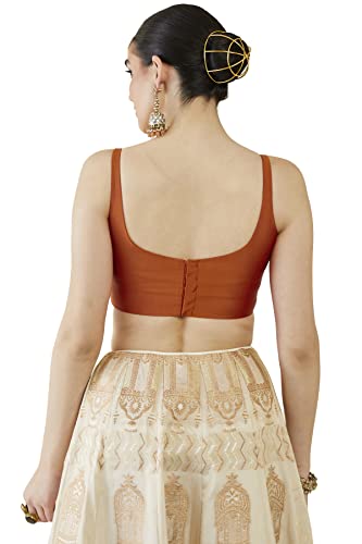 Image of Soch Womens Taffeta Solid Sleeveless Padded Blouse