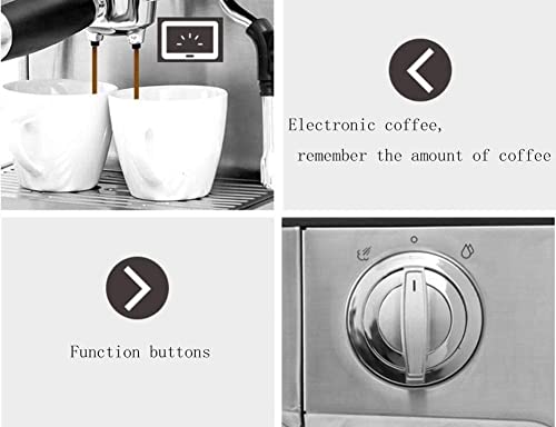 Máquina de café espresso semiautomática, acero inoxidable cepillado, vapor y espuma para bebidas con leche, macchiato… - Imagen 5