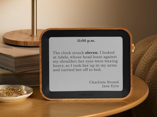 Author Clock displaying a literary quote