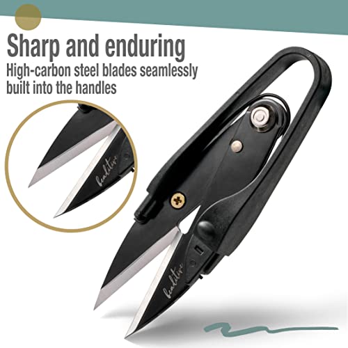 Beaditive Premium Thread Snips - Thread, Yarn, Embroidery Snipper For Sewing, Quilting, Knitting, Jewelry Making - High-Carbon Steel Blades With Protective Cap And Lanyard #TOP5