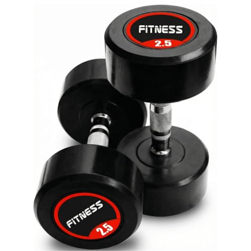 Image of Bouncer Dumbbells Pair 2.5 kg x 2 for Home & Gym Workout | Fixed Weight Dumbbells for Strength Training & Muscle Building | Heavy Duty, Unbreakable Gym Equipment (Black, 2.5kgx2)