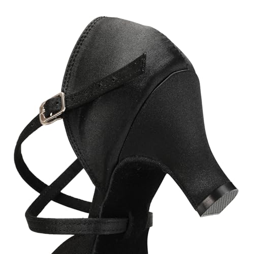 Women's Latin Ballroom Dance Shoes Closed Toe Salsa Waltz Tango Performance Dancing Practice Shoes3