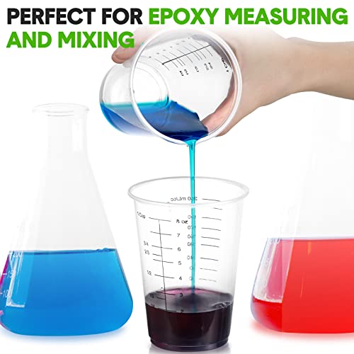 200 Count Disposable Measuring Cups For Resin 8 Oz Clear Plastic Epoxy Cups Reusable Multipurpose Stain Paint Liquid Mixing Cups For Cooking And Baking Supplies #TOP4