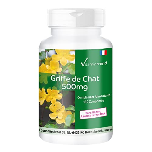 Griffe de chat 500 mg - 180 comprimés pour 3 mois - Emballage géant - Vegan | Vitamintrend®