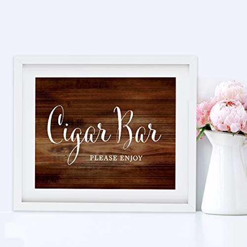 Andaz Press Wedding Party Signs, Rustic Wood Print, 8.5x11-inch, Cigar Bar Please Enjoy Reception Table Sign, 1-Pack, Unframed - Image 5