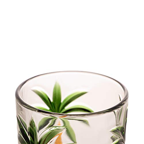 Wolff Palm Tree Conjunto de Copos Altos de Cristal 6 Peças, Multicor (Palmeira Verde Pintura à Mão),