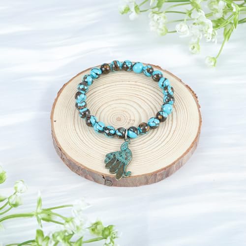 MollyQueen Peacock Gifts for Women Natural Stone Beaded Inspirational Gifts for Peacock Lover2