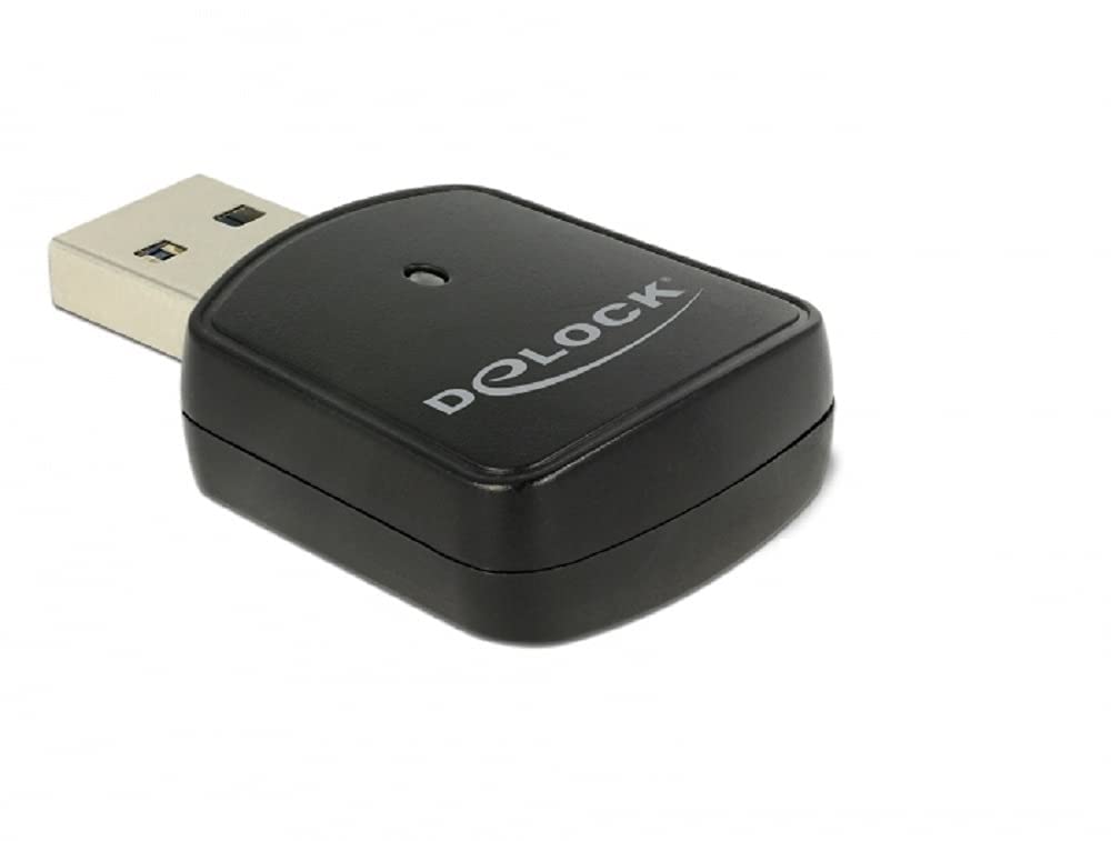 DeLOCK 12502 carte réseau WLAN 867 Mbit/s - Cartes réseau (Sans fil, USB, WLAN, Wi-Fi 5 (802.11ac), 867 Mbit/s, Noir)