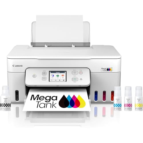Image of Canon PIXMA G3290 Wireless MegaTank All-in-One Inkjet Printer, Copy, & Scan - White 6706C022 Bundle with 6FT USB 2.0 Printer Cable + Tech Smart USA Printer Essentials Software Kit