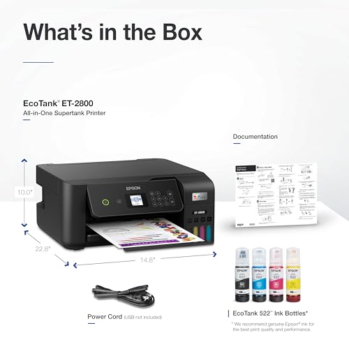 Epson EcoTank ET-2800 Wireless Color All-in-One Supertank Printer - Black - image 7