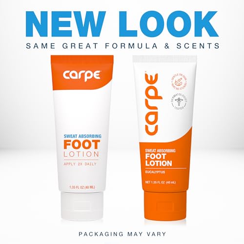Image of Carpe Sweat Absorbing Foot Lotion WITH APPLICATOR, A dermatologist-recommended solution to stop sweaty, smelly feet, Helps prevent blisters, Great for hyperhidrosis. 1 Tube + Applicator