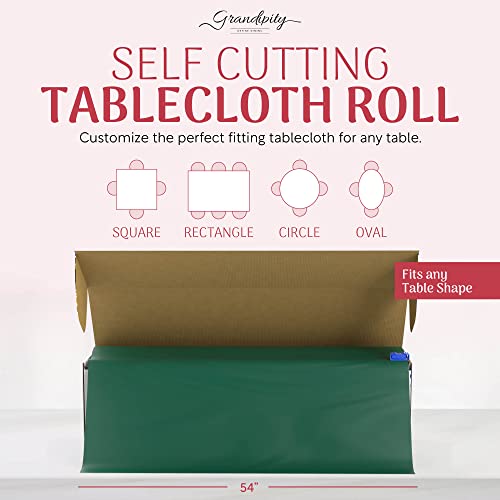 Grandipity Plastic Tablecloth Roll, 54x100' Dark Green, Disposable Rectangular Table Cover with Cutter Box, Lightweight, Wrinkle-Resistant, Waterproof, for Parties, Picnics, BBQ, Kids Arts & Crafts - image 8