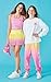 iscream + Theme NYC Big Girls Spandex Blend Stretchy Pleated Skort - Local Ombre Yellow/Pink Large (14)
