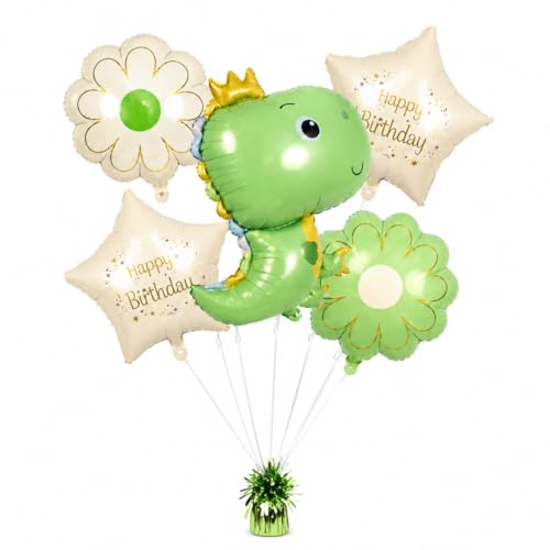 Image of Wanna Party Giant Baby Dinosaur Balloons Set - Pack of 5 | Dino Balloons for Dinosaur Party Decorations | Dinosaur Birthday Balloons for Dinosaur Birthday Decorations