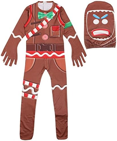 lucky cupBoys Halloween Costumes for Kids Gingerbread Man Skin Decoration Boys Character Clown Cosplay Clothes