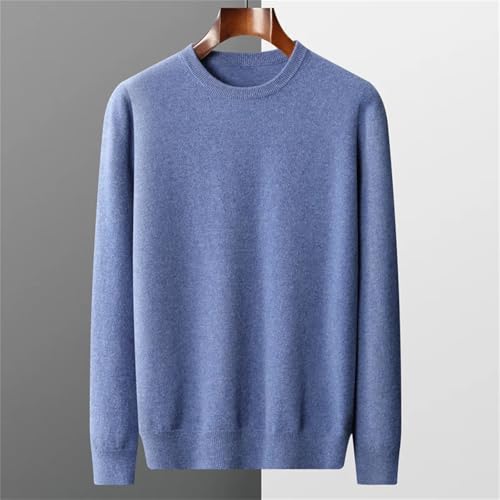 Men’S Loose Fit Round Neck Pullover Sweater Long Sleeve Thick Cashmere Wool Blend Anti-Pilling Knit Jumper Top3
