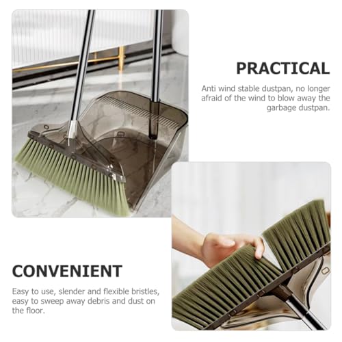 PACKOVE 1 Satz Weicher Besenset für Reinigung Kehrbesen drinnen klein Besen und Kehrschaufel Besen mit Schaufel Besen- und Kehrschaufel-Set Besen Kehrschaufel Kehrbürste Plastik Grau – Bild 6