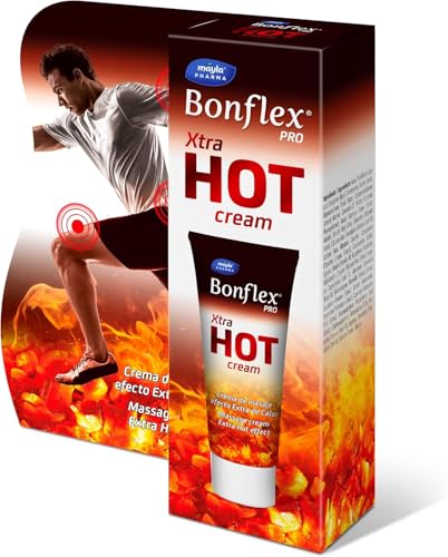 BONFLEX ® Xtra HOT Cream | Con Ácido hialurónico + Glucosamina + Harpagofito + Arnica | Efecto calor extra y duradero | 100ml | Antiinflamatorio | Hidratación y acondicionamiento de la piel
