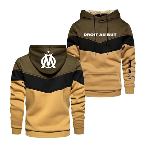 MGTERN Chaqueta con capucha cremallera hombre Para P.D.Marseille, Tejido suave y cómodo, Diseño casual para quedadas amigos salidas, refinados(Brown,S)