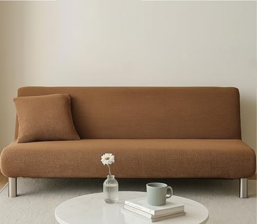 Housse de canapé sans accoudoirs – Housse extensible pour canapé pliant sans accoudoirs, protège-canapé lavable pour 2/3 places, idéal pour les foyers...