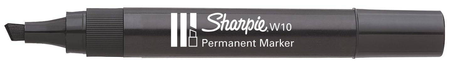 Sharpie W10 Permanent Markers - Chisel Wedge Tip - Black Ink - Pack of 24, 1 count (Pack of 24) - Image 2
