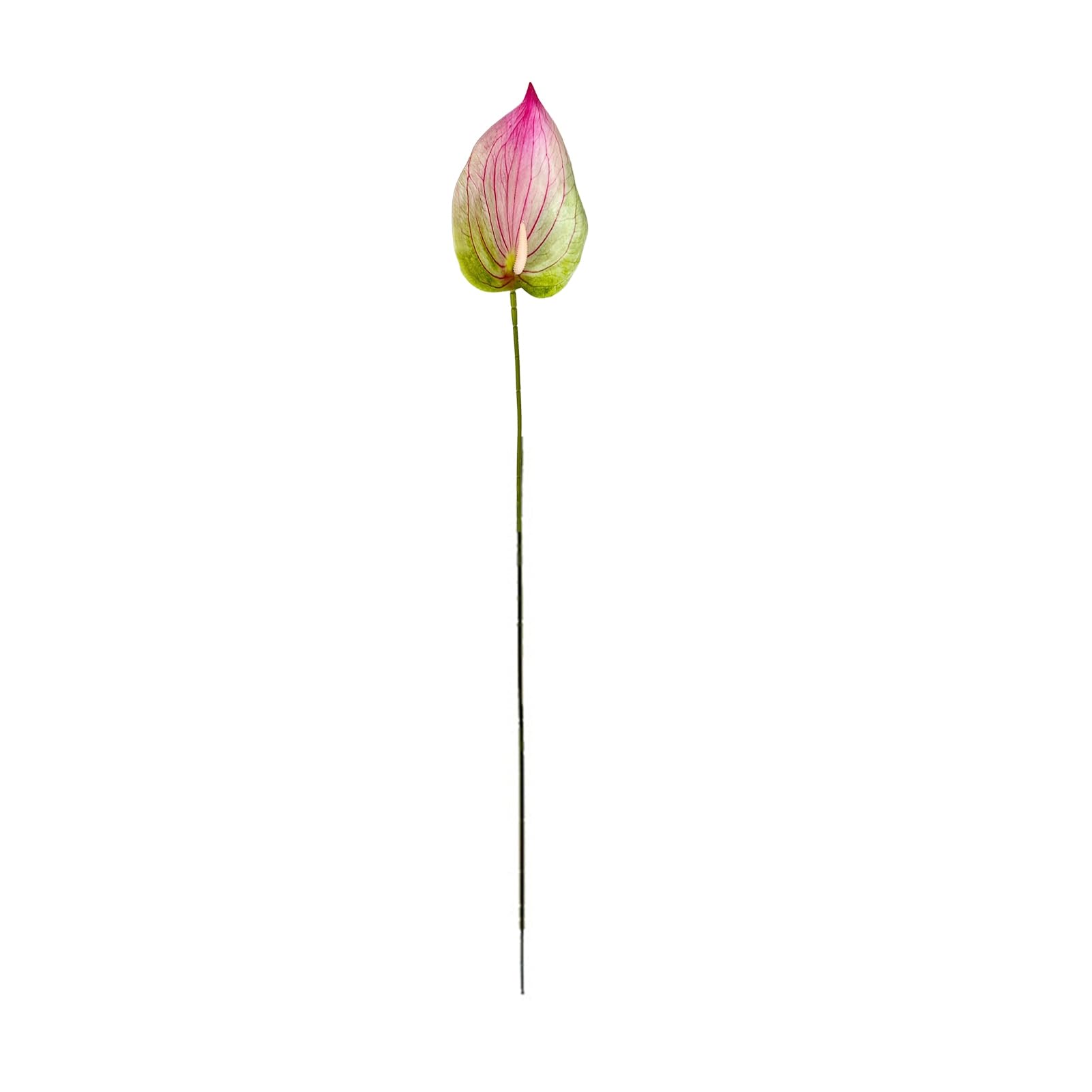 RetroNest Artificial Anthurium Flower 92cm 3D Printed Realistic Faux Floral Arrangement Long Stem Flexible Fake Bloom for Wedding Bouquet Home Office Decor Gift Rose Red