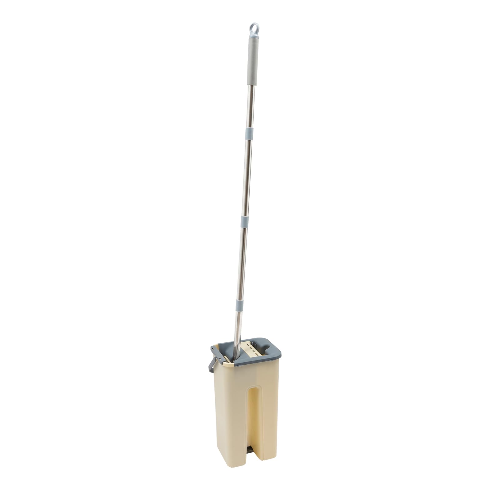Juego de fregona con cubo, juego de mopa con función de escurridor, con 10 almohadillas de limpieza, cubo de limpieza con mopa, fregona plana para limpieza de suelos, suelos, suelos de madera