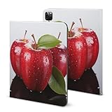 Red Apple Fruit Compatible with iPad 9th/8th/7th Gen 10.2 Inch Case with Pencil Holder, Folio Stand Cover with Custom UV Print