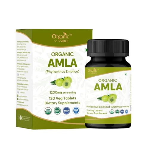 ORGANIC SPREE Amla Tablets - 1200 mg per Serving - Indian Gooseberry Phyllanthus Emblica Supplement Rich in Vitamin C & Supports Immune Health 120 Tablets* - GMP and Organic Certified