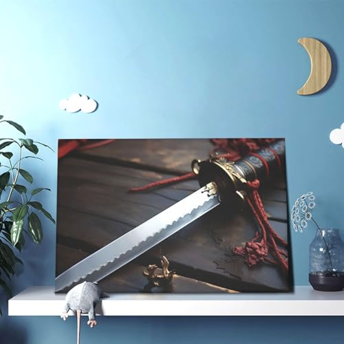 Impression HD épée de samouraï tableau mural premium pour salon
