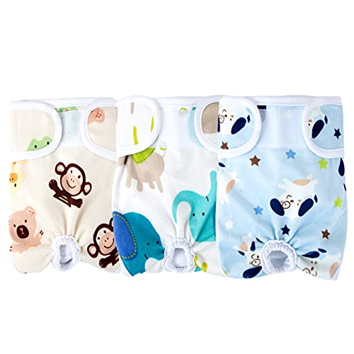 Washable Dog Diapers Female (3 Pack), Premium Reusable Female Dog Diapers For Heat Cycle, No Leakage Doggie Diapers, Comfortable Durable Adjustable Puppy Period Diapers Female #TOP1