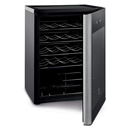 Adega Electrolux 24 Garrafas Uma Porta Preta Com Acabamento Em Inox (ACS24) 127V