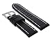 Ewatchparts Big 24mm Cow Leather Watch Band Strap Compatible With Breitling Navitimer Bentley Black With White Stitching