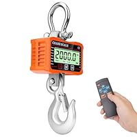 Digitale Kranwaage 2000kg, Industrielle Hängewaage mit LCD Display, Fernbedienung, für Bauernhof und Fabrik (yellow)