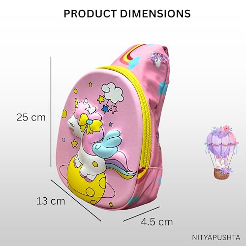 Image of Kids Small Cartoon Design Sling Crossbody Shoulder Bag for Boys & Girls, School Travel & Casual Backpack with Adjustable Strap for Children & Toddlers