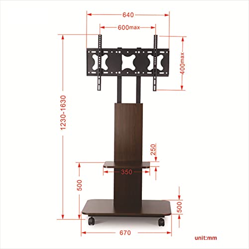 Soporte móvil para TV de 23-60 pulgadas, altura ajustable miniatura 2