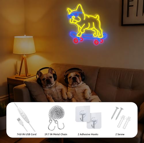 Panneau néon LED déco murale chambre et magasin de glisse - 5
