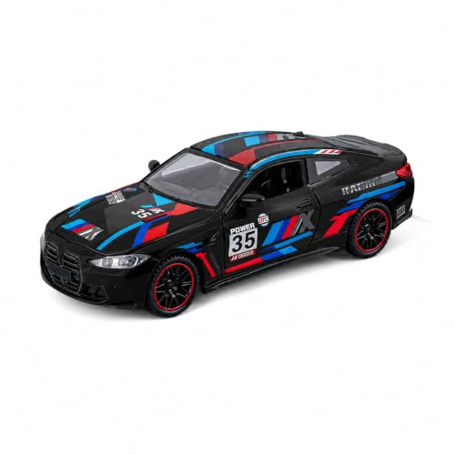 Image of 1:32 Scale M4 Track Version Alloy Pickup Car Toy Metal Pull Back Diecast Car with Openable Door and Sound Light, Gifts Toys for Kids【Black】