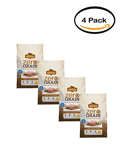 PACK OF 4 - Rachael Ray Nutrish Zero Grain Natural Dry Dog Food, Grain Free, Turkey & Potato Recipe, 6 lbs