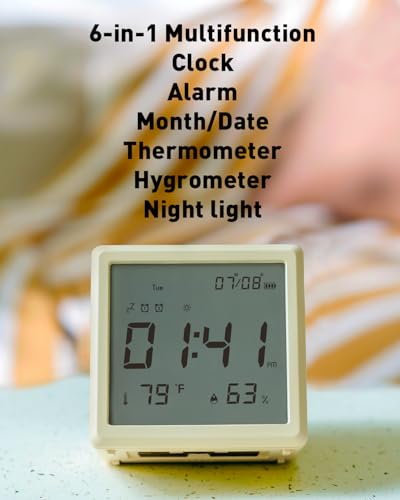 Retro Digital Alarm Clock with Night Light, Temp & Humidity - Image 4