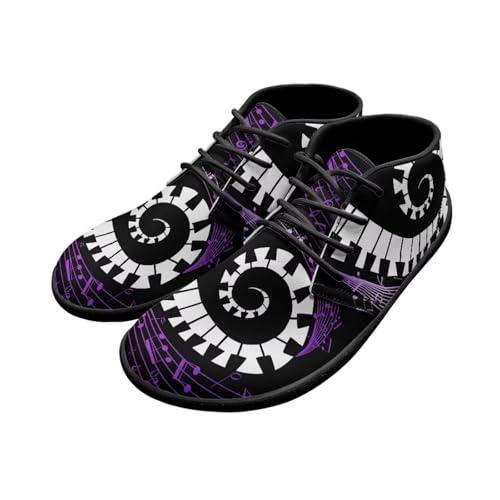 Wide Toe Box Boots Music Note Sneakers for Women Men Fashion Lace-up Shoes Zero Drop Sole Minimalist Barefoot Shoe4