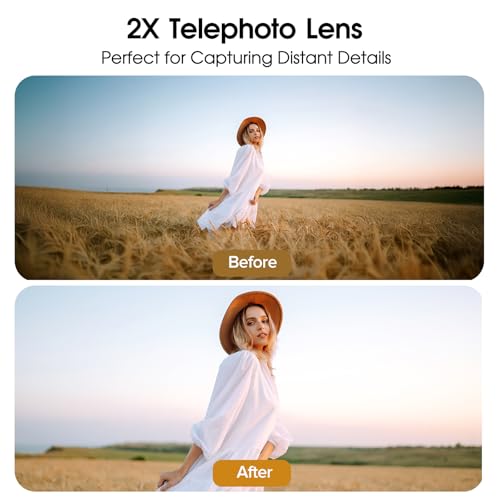 Image of 2X Telephoto Portrait Lens Compatible with DJI Osmo Pocket 3 Only, 4 Elements 3 Groups Multicoated Optical Glass, Magnetic Lens Attachment