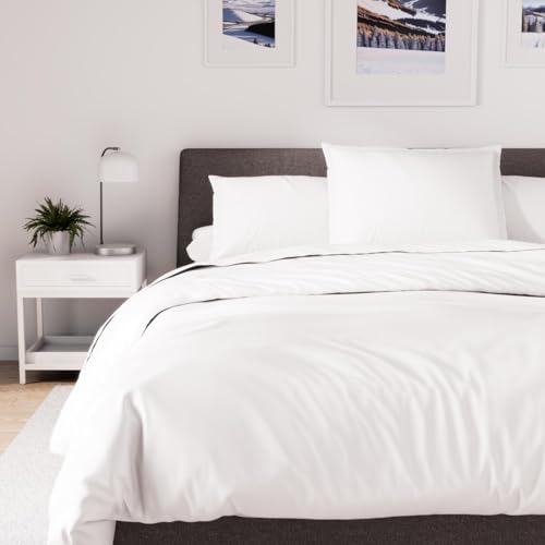 Soleil d'ocre Percale, Funda nórdica de polialgodón, 280 x 240 cm, Blanco