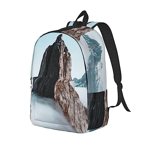 Sac à dos en toile BONDIJ Towering Mountain noir petit format unisexe léger