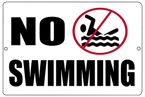 Rogue River Tactical No Swimming Metal Tin Sign