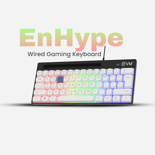 Image of EVM Gaming Keyboard 62 Keys RGB | Compact Wired Keyboard | LED Backlit | Anti-Ghosting Keys | USB Keyboard for PC Laptop | Mini Gaming Keyboard | 1 Year Warranty(EVM-WDK-612)