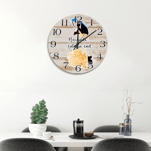 Horloge murale en bois Barbuda de 38 cm, objet de decoration moderne aux finitions soignees