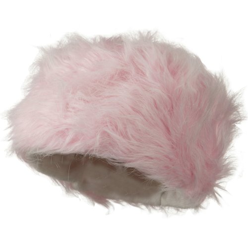 Woman's Faux Fur Bucket Hat - Pink OSFM 