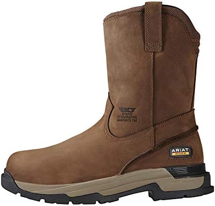 Ariat Mens MasterGrip Pull-On SD Composite Toe Work Boot Oiled Dark Brown 10.5 | Image 1