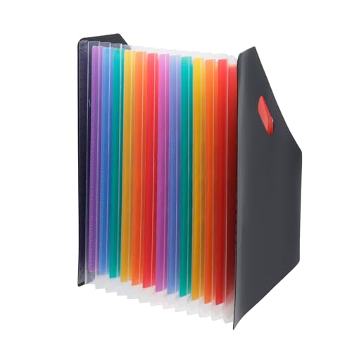 Chinflly Suporte de arquivo expansível para mesa, 13 bolsos multicoloridos, pasta de arquivos portát